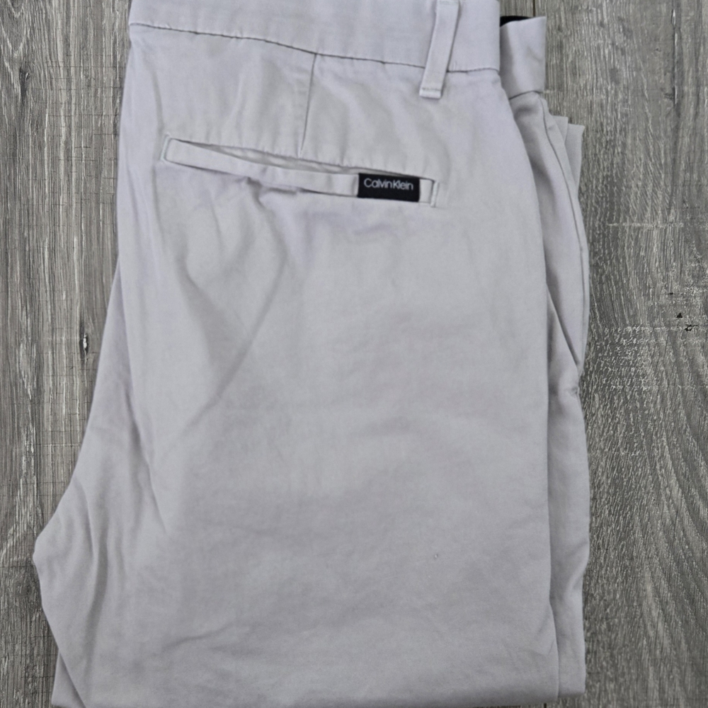 Calvin Klein Men's Light Gray Chinos - Picture 3 of 6